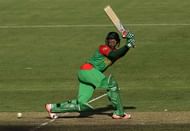 CANBERRA, AUSTRALIA - FEBRUARY 18:  Shakib Al Hasan of Bangladesh bats during the 2015 ICC Cricket World Cup match between Bangladesh and Afghanistan at Manuka Oval on February 18, 2015 in Canberra, Australia.  (Photo by Matt King/Getty Images)